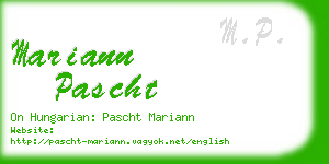 mariann pascht business card